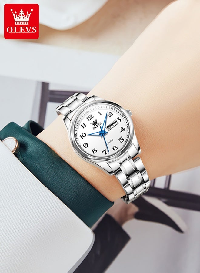 أوليفز ساعة نسائية أنيقة، ساعة كوارتز، مصنوعة من الفولاذ المقاوم للصدأ، مقاومة للماء، تناظرية، عرض التاريخ كبير وسهل القراءة، ساعة كوارتز أنيقة للسيدات - Image 5